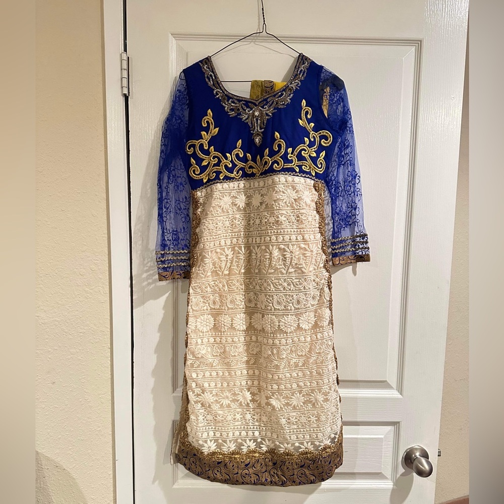 Full Suit Royal Blue and Gold Dress